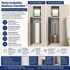 Nicho CleanSpace™ | Suporte de Papel Higiênico com Compartimento em Aço Inox