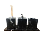 Kit Acessório para Banheiro em Mármore Preto Exótico - Luxo Natural