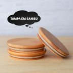 Kit 3 Potes Herméticos de Vidro com Tampa de Bambu